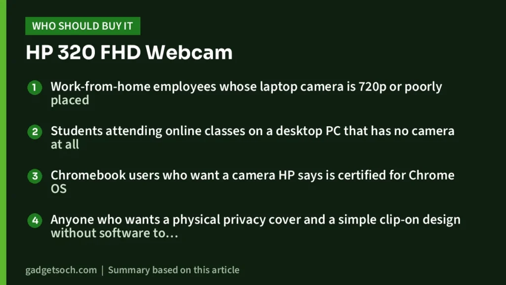 Who should buy the HP 320 FHD Webcam