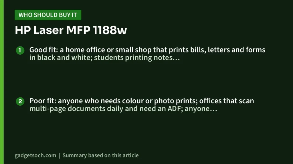 Who should buy the HP Laser MFP 1188w