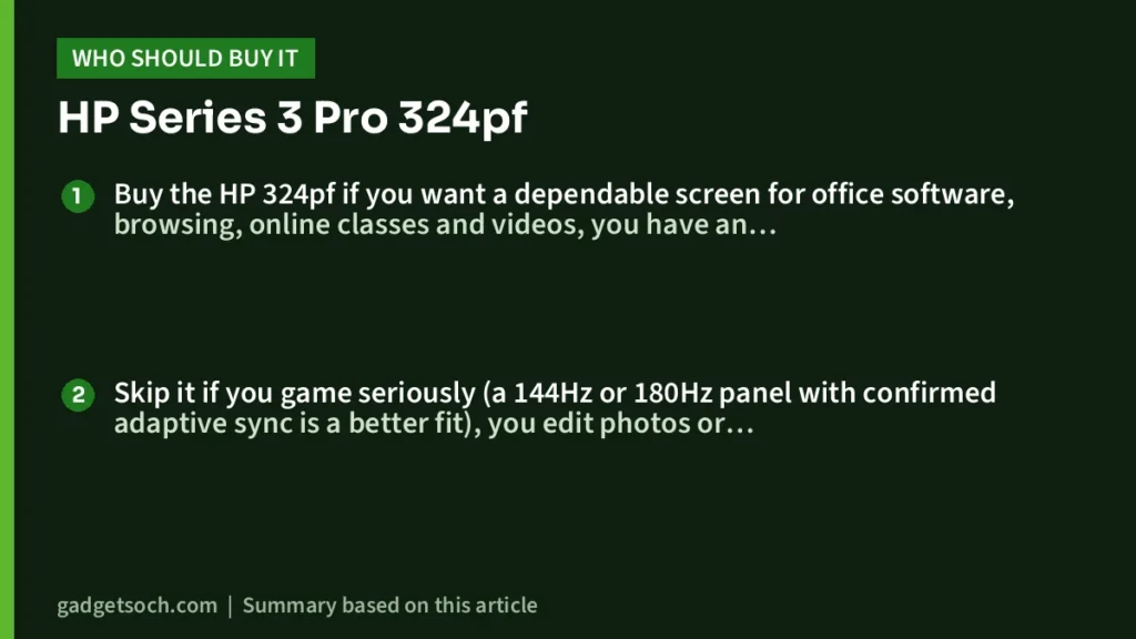 Who should buy the HP Series 3 Pro 324pf