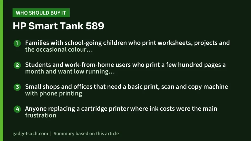 Who should buy the HP Smart Tank 589