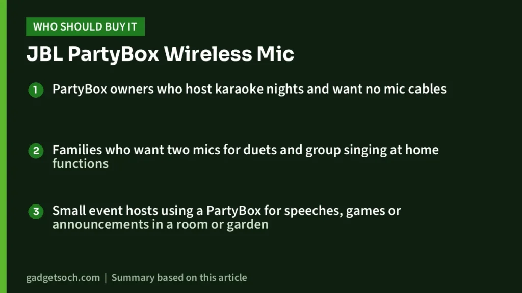 Who should buy the JBL PartyBox Wireless Mic