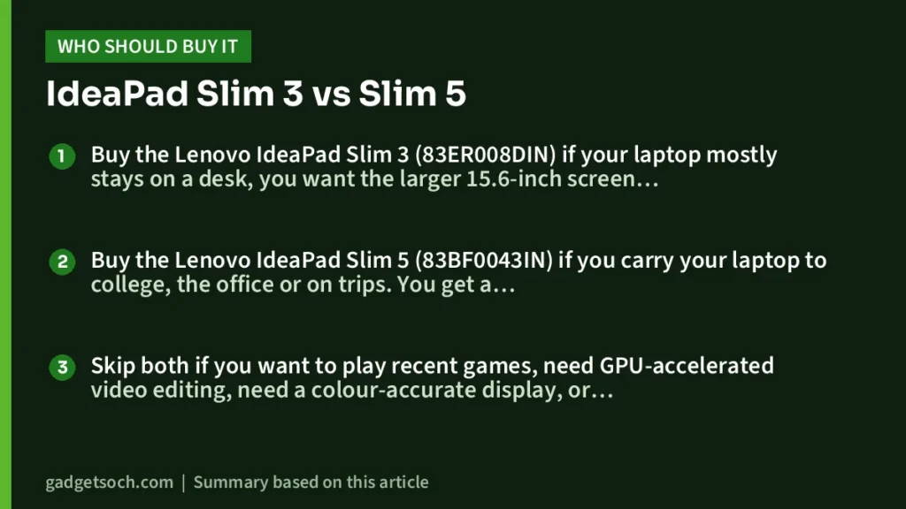 IdeaPad Slim 3 vs Slim 5: who should buy which