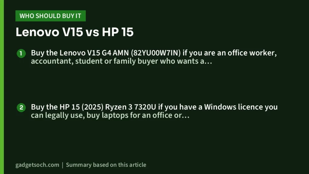 Lenovo V15 vs HP 15: who should buy which