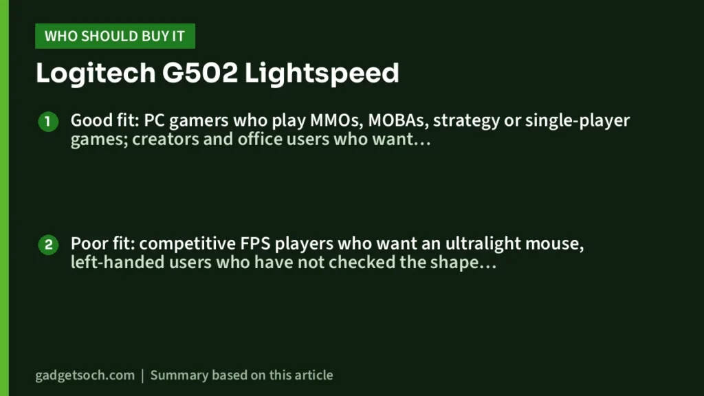 Who should buy the Logitech G502 Lightspeed
