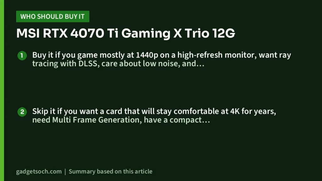 Who should buy the RTX 4070 Ti
