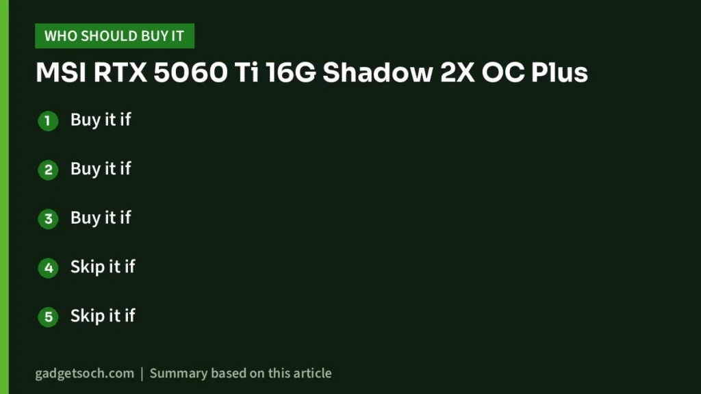 Who should buy the RTX 5060 Ti