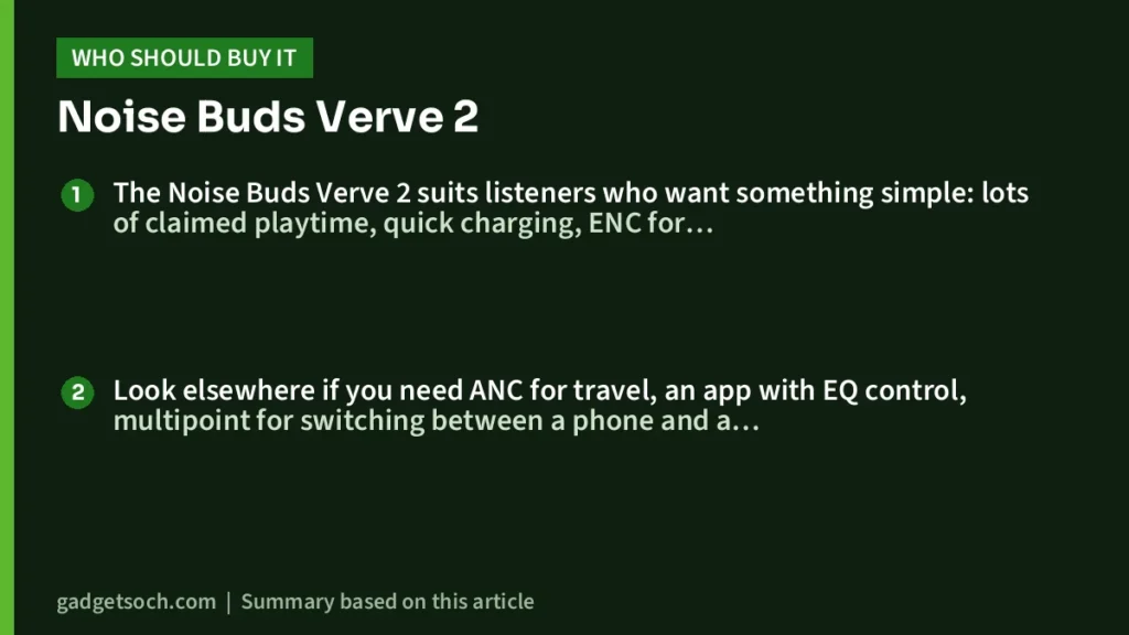 Who should buy the Noise Buds Verve 2