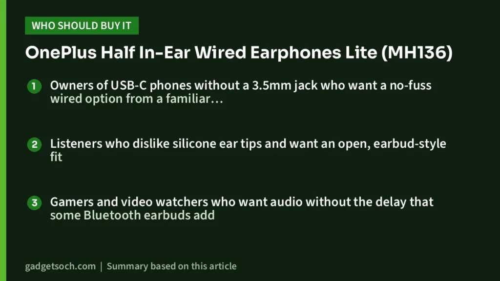 Who should buy the OnePlus Half In-Ear Wired