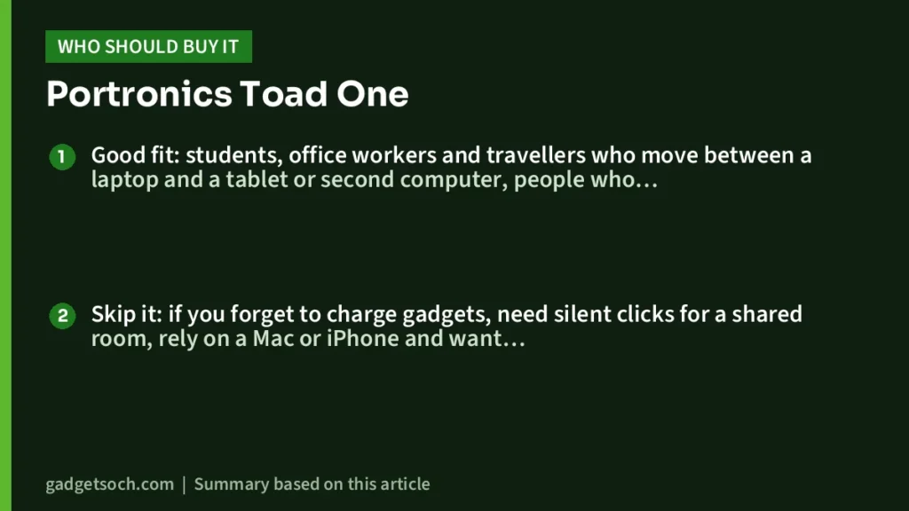 Who should buy the Portronics Toad One