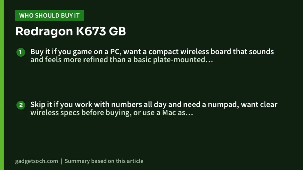 Who should buy the Redragon K673 GB