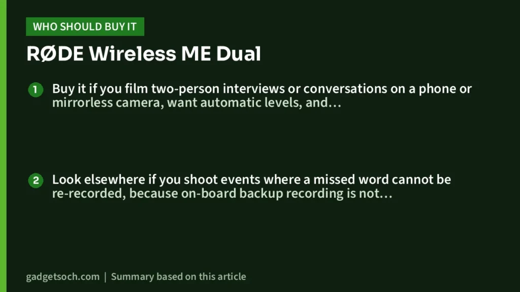 Who should buy the Wireless ME Dual