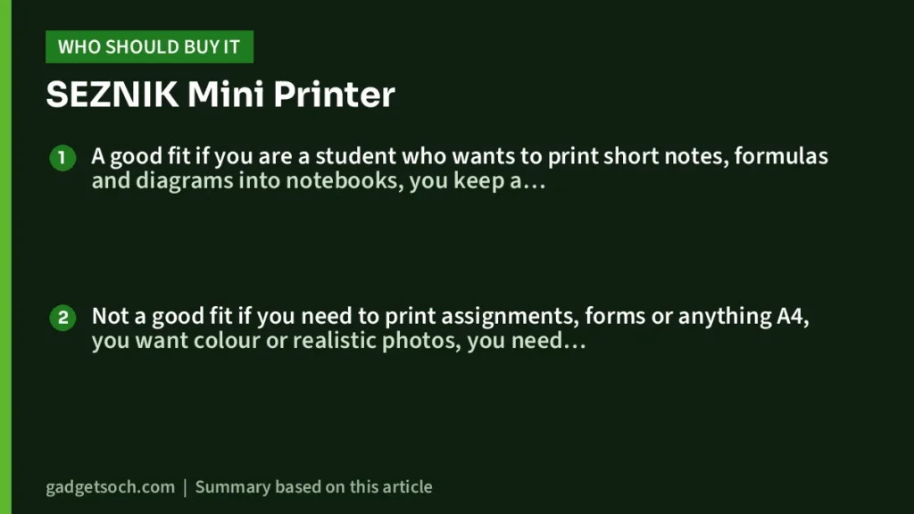 Who should buy the SEZNIK Mini Printer