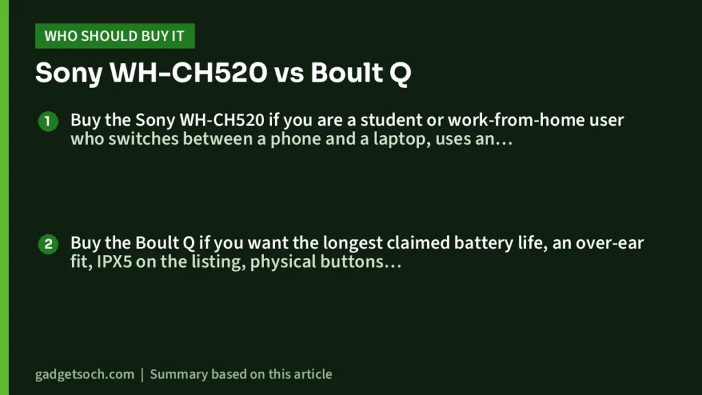Sony WH-CH520 vs Boult Q: who should buy which