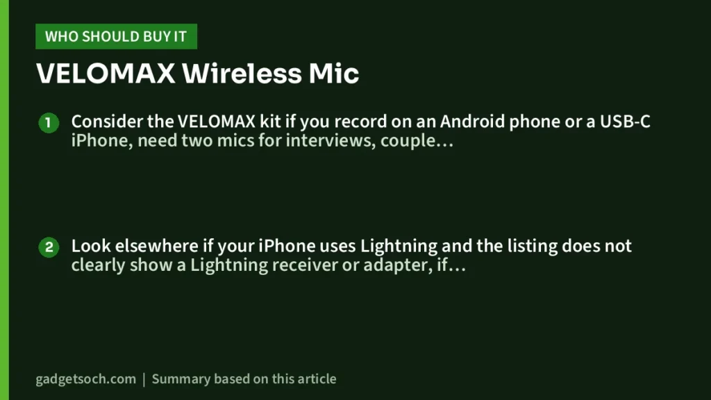 Who should buy the VELOMAX Wireless Mic