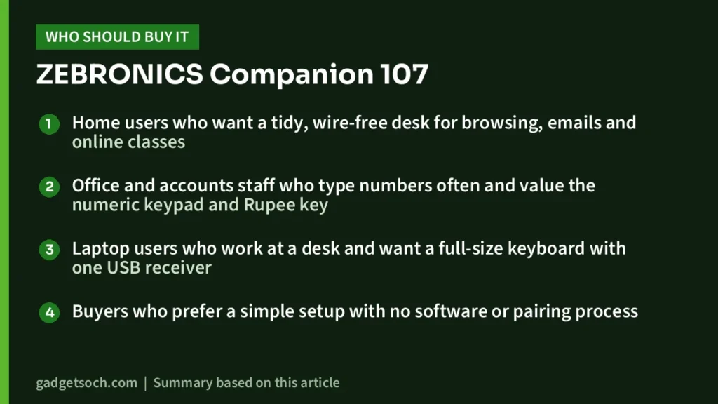 Who should buy the ZEBRONICS Companion 107