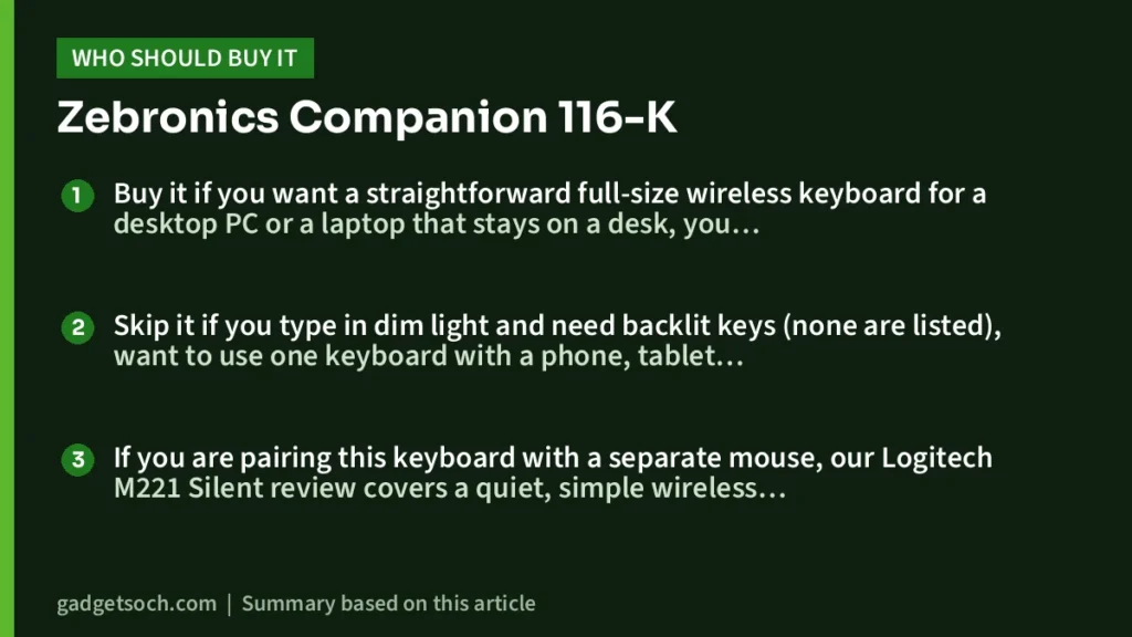 Who should buy the Zebronics Companion 116-K