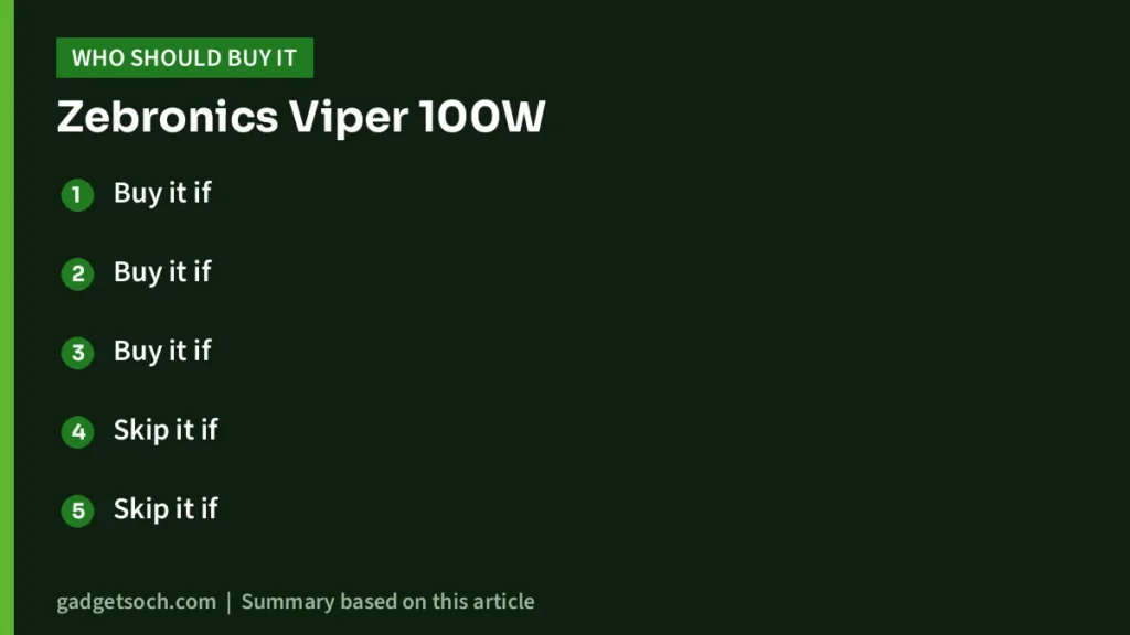 Who should buy the Zebronics Viper 100W