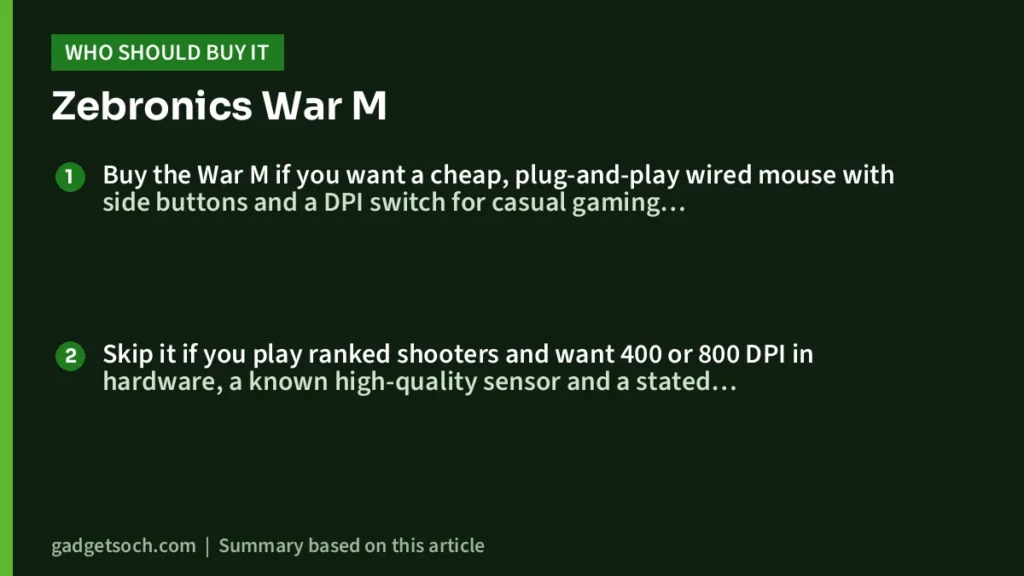 Who should buy the Zebronics War M
