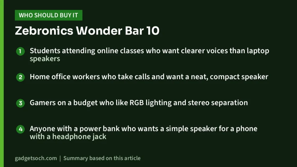 Who should buy the Zebronics Wonder Bar 10