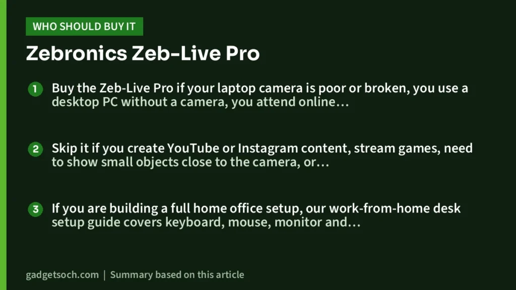 Who should buy the Zebronics Zeb-Live Pro