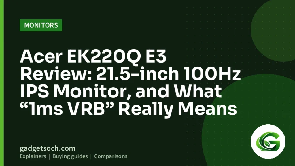 Cover graphic: Acer EK220Q E3 Review: 21.5-inch 100Hz IPS Monitor, and What “1ms VRB” Really Means