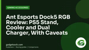 Cover graphic: Ant Esports Dock5 RGB Review: PS5 Stand, Cooler and Dual Charger, With Caveats