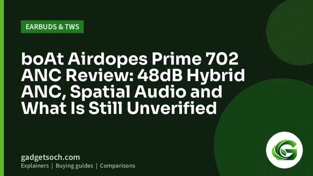 Cover graphic: boAt Airdopes Prime 702 ANC Review: 48dB Hybrid ANC, Spatial Audio and What Is Still Unverified
