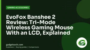 Cover graphic: EvoFox Banshee 2 Review: Tri-Mode Wireless Gaming Mouse With an LCD, Explained