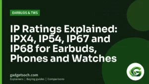 Cover graphic: IP Ratings Explained: IPX4, IP54, IP67 and IP68 for Earbuds, Phones and Watches