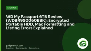 Cover graphic: WD My Passport 6TB Review (WDBR9S0060BBK): Encrypted Portable HDD, Mac Formatting and Listing Errors Explained